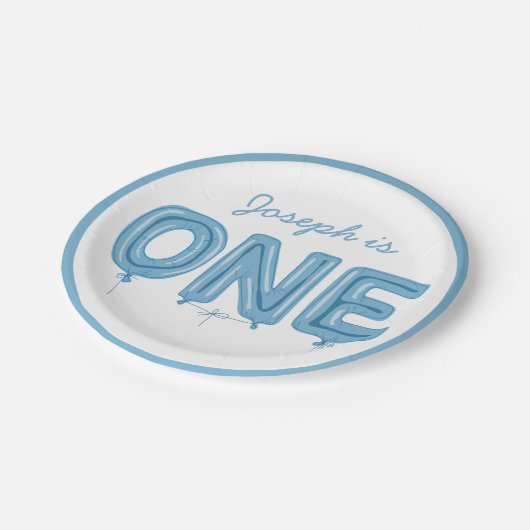 ONE Balloon, First Birthday Boy Party Teller (Schrägansicht)