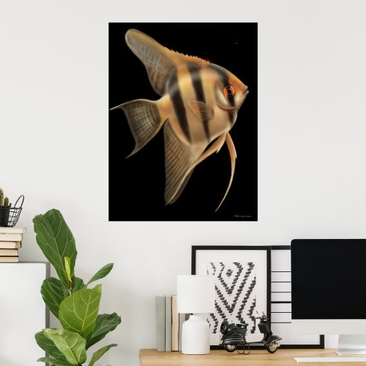 One Big Angelfish Print Poster (Heimbüro)