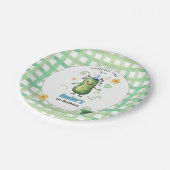 One Big Dill Pickle First Birthday Blue Pappteller (Schrägansicht)