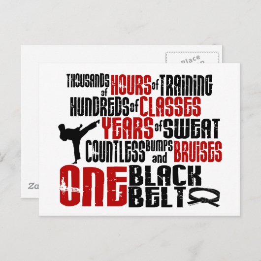 ONE Black Belt 2 KARATE T - SHIRT & APPAREL Postkarte (Vorne/Hinten)
