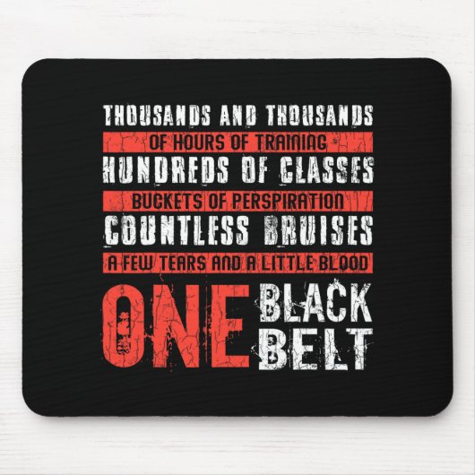 One Black Belt Funny Martial Arts Karate Taekwondo Mousepad (Vorne)