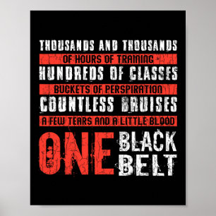 One Black Belt Funny Martial Arts Karate Taekwondo Poster