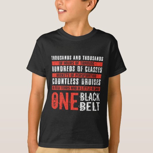 One Black Belt Funny Martial Arts Karate Taekwondo T-Shirt (Vorderseite)