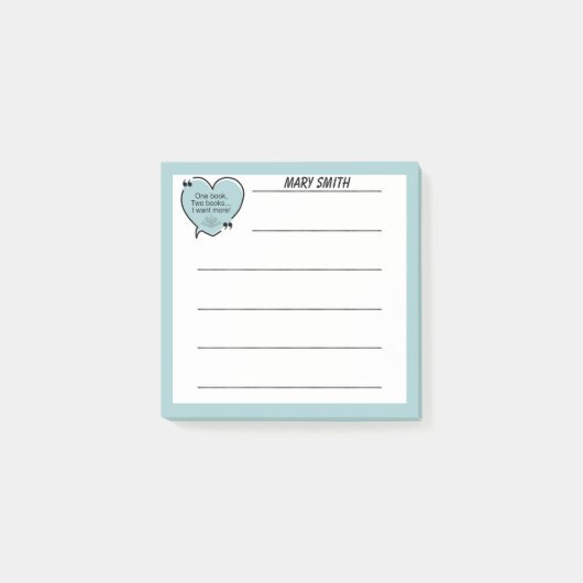 One Book, Two Books... I Want More! Post-it Klebezettel (Vorderseite)