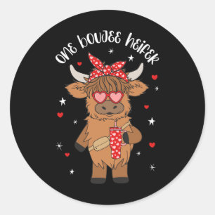 One Boujee Heifer Cow Tumbler Happy Valentines Day Runder Aufkleber