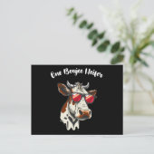 One Boujee Heifer Funny Cow Vintag Retro Postkarte (Stehend Vorderseite)