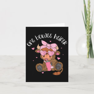 One Boujee Heifer Highland Cow Tumbler Valentines Karte