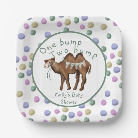 One bump Two bump Twin Baby Shower Pappteller (Vorderseite)