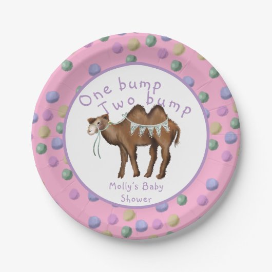 One bump Two bump Twin Baby Shower Pappteller (Vorderseite)