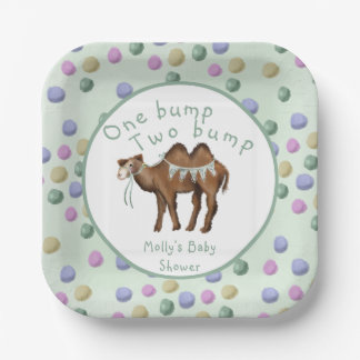 One bump Two bump Twin Baby Shower Pappteller