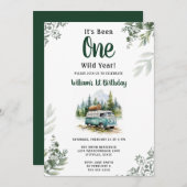 One Camper 1. Geburtstag Camping Einladung (Vorne/Hinten)