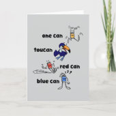 One Can Toucan Red Can Blue Can Card Karte (Vorderseite)