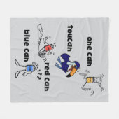 One Can Toucan Red Can Blue Can Fleece Blanket (Vorderseite (Horizontal))