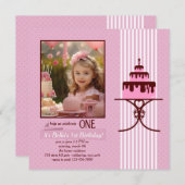 One Candle Foto Geburtstag Einladung (Vorne/Hinten)