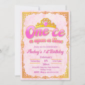 One-ce Upon a Time - Girl 1st Birthday Invitation Einladung (Vorderseite)