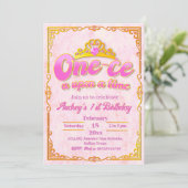 One-ce Upon a Time - Girl 1st Birthday Invitation Einladung (Stehend Vorderseite)