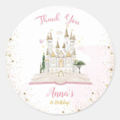 One-ce Upon A Time Princess 1st Birthday Party Runder Aufkleber (Vorderseite)