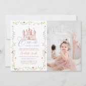 One-ce Upon A Time Princess Castle Birthday Photo Einladung (Vorderseite)