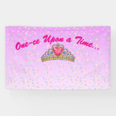 One-ce Upon a Time, Princess crown birthday Banner (Horizontal)