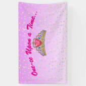 One-ce Upon a Time, Princess crown birthday Banner (Vertikal)