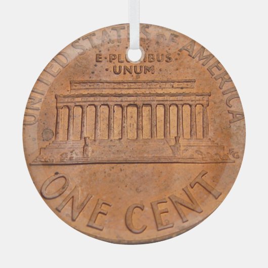 One Cent Weihnachten Ornament Aus Glas (Vorderseite)