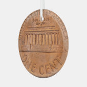 One Cent Weihnachten Ornament Aus Glas (Vorderseite links)