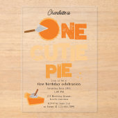 One Cutie Pie Invite 1st First Birthday Cute Acryleinladungen (Vorderseite)