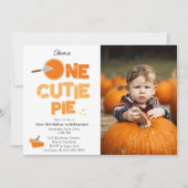 One Cutie Pie Invite 1st First Birthday Cute Photo Einladung (Vorderseite)