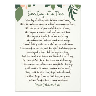 One Day At a Time Annie Johnson Flint Art Fotodruck