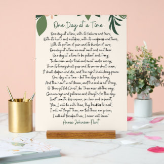 One Day At A Time Annie Johnson Flint Postcard Acrylschild