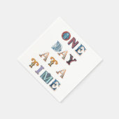 One Day At A Time Fancy | 12 Step Recovery Slogan Serviette (Ecke)