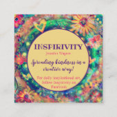 "One Day at a Time" Inspirivity Gütekarten Quadratische Visitenkarte (Rückseite)