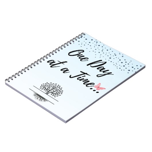 One Day at a Time Spirale Notebook - Mental Wellne Notizblock (Linke Seite)