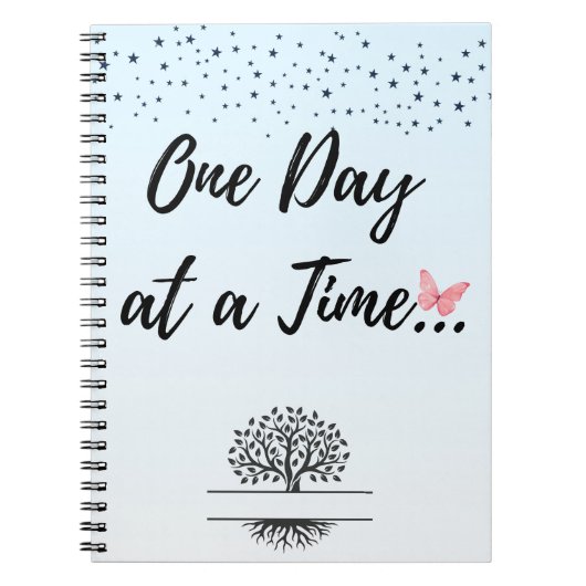 One Day at a Time Spirale Notebook - Mental Wellne Notizblock (Vorderseite)