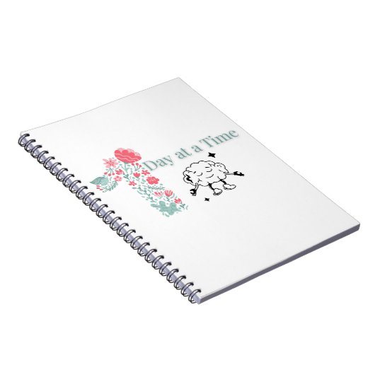 One Day at a Time Spirale Notebook - Mental Wellne Notizblock (Rechte Seite)