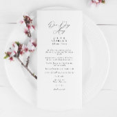 One Day Away Rehearsal Dinner Elegant Menu Menükarte