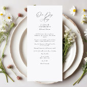 One Day Away Rehearsal Dinner Elegant Menu Menükarte