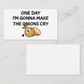 One Day I'm Gonna Make The Onions Cry Visitenkarte (Vorne/Hinten)