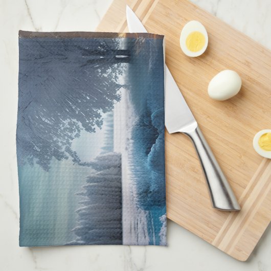 One day in winter geschirrtuch (Viertel Falte)