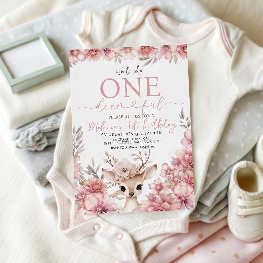 One-deer-ful 1st Birthday Invitation Einladung