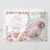 One-deer-ful Photo Birthday Invitation Einladung (Vorderseite)