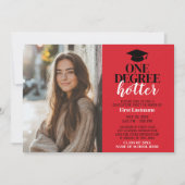 One Degree Hotter - Abschluss Foto - Grad Party Einladung (Vorderseite)