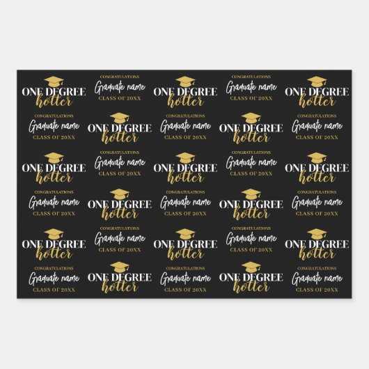 One Degree Hotter - Black Gold Abschluss Geschenkpapier Set (Vorderseite)