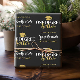 One Degree Hotter - Black Gold Abschluss Script Geschenkpapier