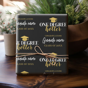 One Degree Hotter - Black Gold Abschluss Script Geschenkpapier