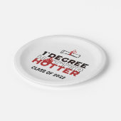 One Degree Hotter Funny Abschluss Pappteller (Schrägansicht)