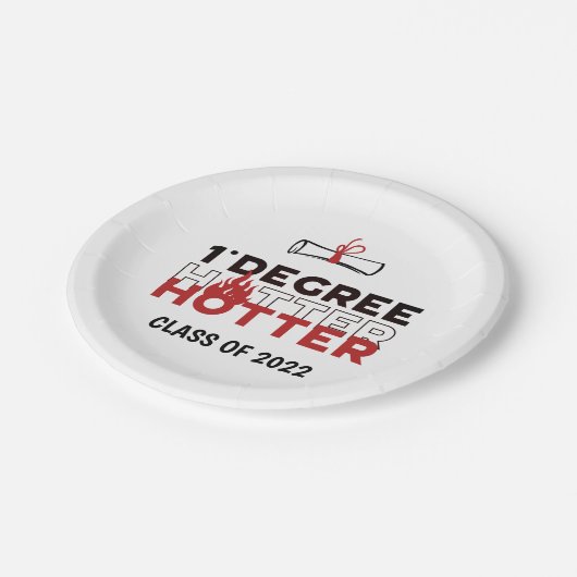 One Degree Hotter Funny Abschluss Pappteller (Schrägansicht)