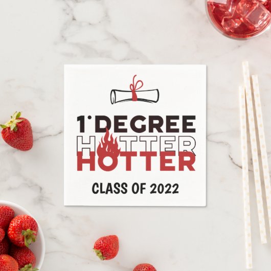 One Degree Hotter Funny Abschluss Serviette (Beispiel)