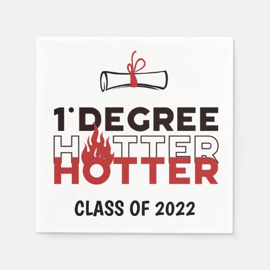 One Degree Hotter Funny Abschluss Serviette (Vorderseite)