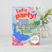 One-der-the-Sea-Ersten Geburtstag Einladung (Stehend Vorderseite)